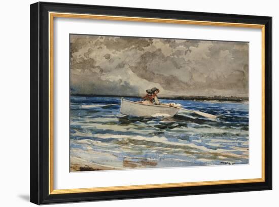 Rowing at Prout's Neck, 1887-Winslow Homer-Framed Giclee Print