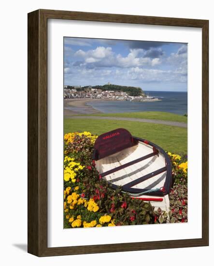 Rowing Boat and Flower Display, South Cliff Gardens, Scarborough, North Yorkshire, England-Mark Sunderland-Framed Photographic Print
