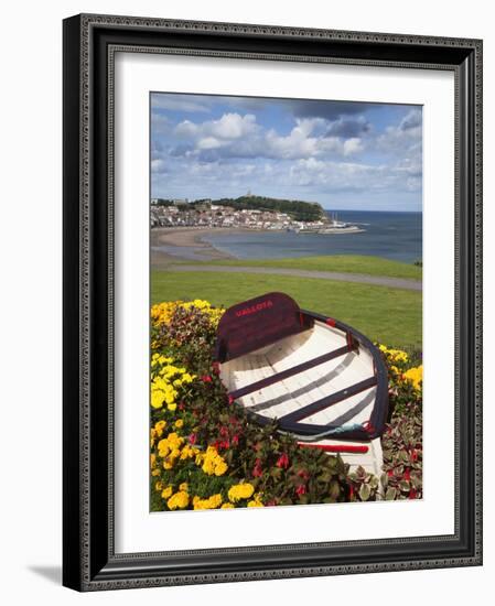 Rowing Boat and Flower Display, South Cliff Gardens, Scarborough, North Yorkshire, England-Mark Sunderland-Framed Photographic Print