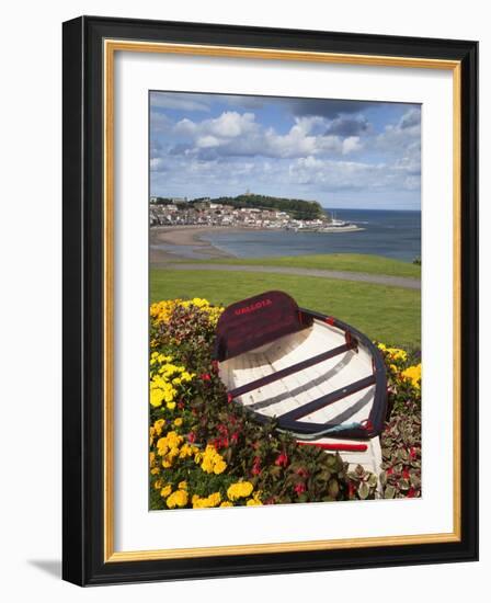 Rowing Boat and Flower Display, South Cliff Gardens, Scarborough, North Yorkshire, England-Mark Sunderland-Framed Photographic Print