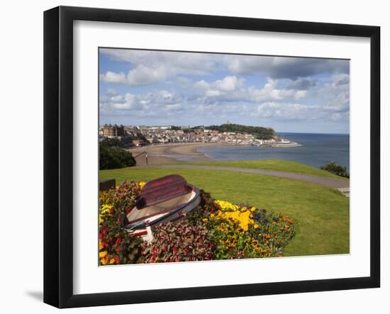 Rowing Boat and Flower Display, South Cliff Gardens, Scarborough, North Yorkshire, England-Mark Sunderland-Framed Photographic Print