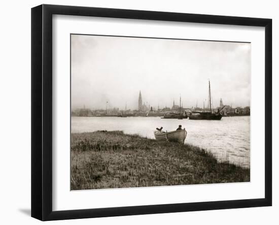 Rowing Boat by a Canal, Rotterdam, 1898-James Batkin-Framed Photographic Print