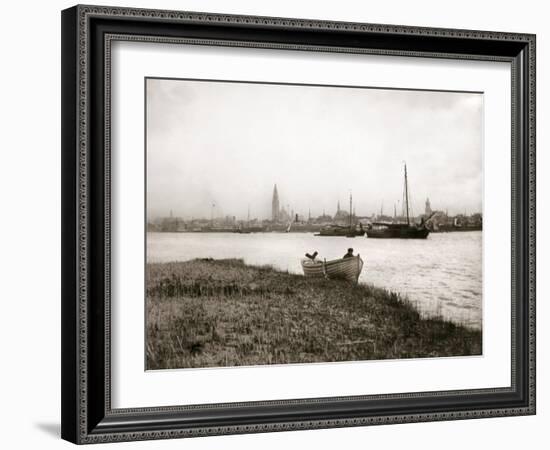 Rowing Boat by a Canal, Rotterdam, 1898-James Batkin-Framed Photographic Print