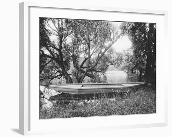 Rowing Boat on the Pond in Ville d' Avray-Eugene Atget-Framed Giclee Print