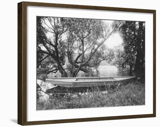 Rowing Boat on the Pond in Ville d' Avray-Eugene Atget-Framed Giclee Print