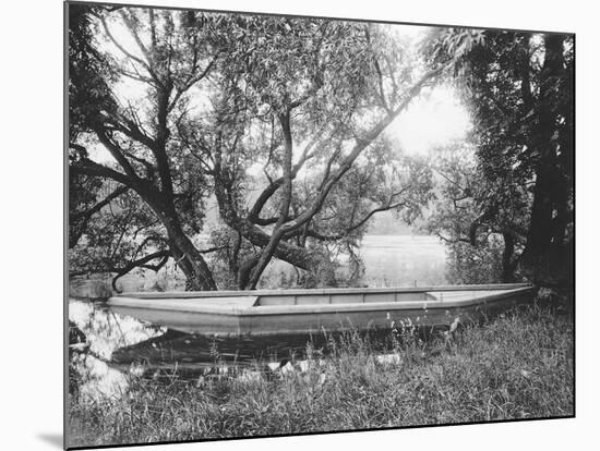 Rowing Boat on the Pond in Ville d' Avray-Eugene Atget-Mounted Giclee Print