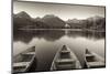 Rowing Boats and Mountains Beneath a Twilight Sky, Strbske Pleso Lake in the High Tatras, Slovakia-Adam Burton-Mounted Photographic Print