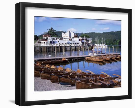 Rowing Boats and Pier, Bowness-On-Windermere, Lake District, Cumbria, England-David Hunter-Framed Photographic Print