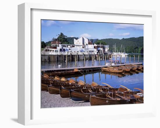 Rowing Boats and Pier, Bowness-On-Windermere, Lake District, Cumbria, England-David Hunter-Framed Photographic Print