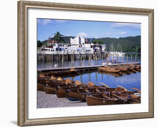 Rowing Boats and Pier, Bowness-On-Windermere, Lake District, Cumbria, England-David Hunter-Framed Photographic Print