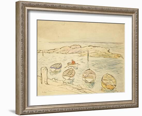 Rowing Boats, Largo-George Leslie Hunter-Framed Giclee Print