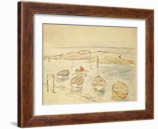 Rowing Boats, Largo-George Leslie Hunter-Framed Giclee Print