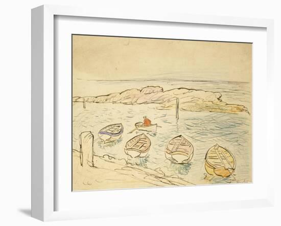 Rowing Boats, Largo-George Leslie Hunter-Framed Giclee Print