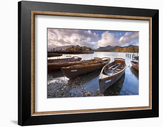 Rowing Boats on Derwent Water at Keswick, Lake District, Cumbria, England. Autumn-Adam Burton-Framed Photographic Print