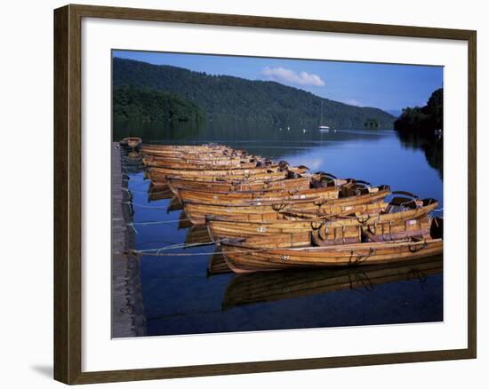 Rowing Boats on Lake, Bowness-On-Windermere, Lake District, Cumbria, England, United Kingdom-David Hunter-Framed Photographic Print