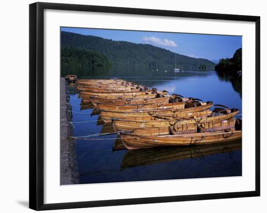 Rowing Boats on Lake, Bowness-On-Windermere, Lake District, Cumbria, England, United Kingdom-David Hunter-Framed Photographic Print