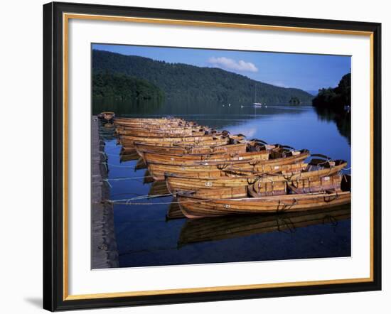 Rowing Boats on Lake, Bowness-On-Windermere, Lake District, Cumbria, England, United Kingdom-David Hunter-Framed Photographic Print