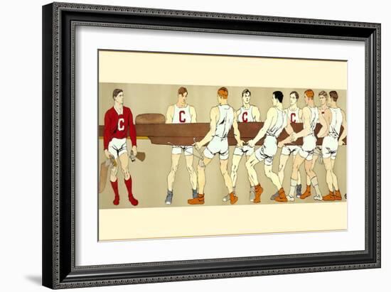 Rowing Crew Carrying Scull-null-Framed Art Print