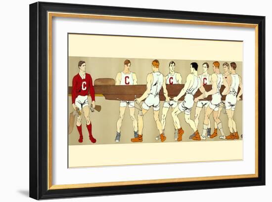 Rowing Crew Carrying Scull-null-Framed Art Print