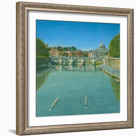 Rowing on the Tiber Rome-Richard Harpum-Framed Art Print