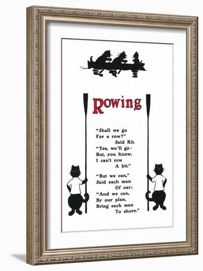 Rowing Poem About Cats-null-Framed Premium Giclee Print