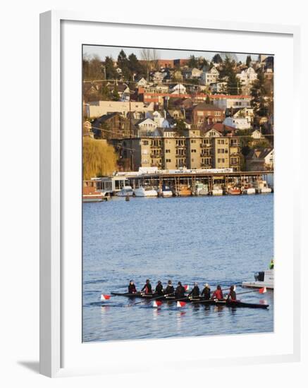 Rowing Team on Lake Union, Seattle, Washington State, United States of America, North America-Christian Kober-Framed Photographic Print