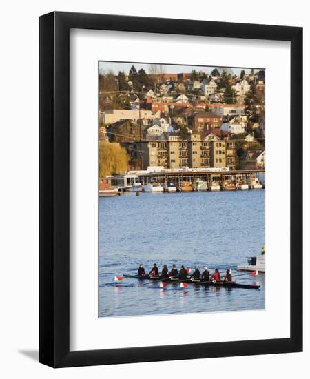 Rowing Team on Lake Union, Seattle, Washington State, United States of America, North America-Christian Kober-Framed Photographic Print