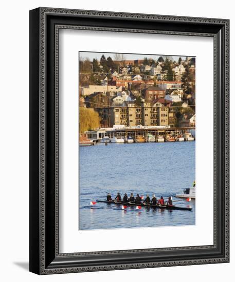 Rowing Team on Lake Union, Seattle, Washington State, United States of America, North America-Christian Kober-Framed Photographic Print