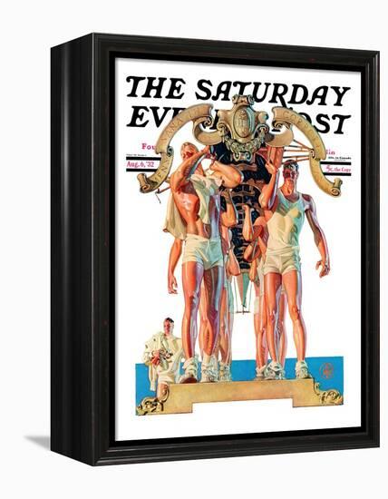 "Rowing Team," Saturday Evening Post Cover, August 6, 1932-Joseph Christian Leyendecker-Framed Premier Image Canvas