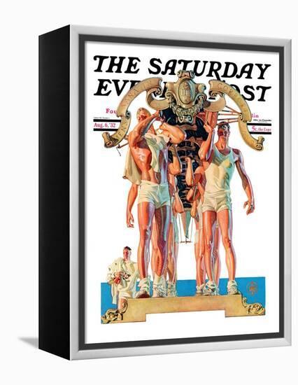 "Rowing Team," Saturday Evening Post Cover, August 6, 1932-Joseph Christian Leyendecker-Framed Premier Image Canvas