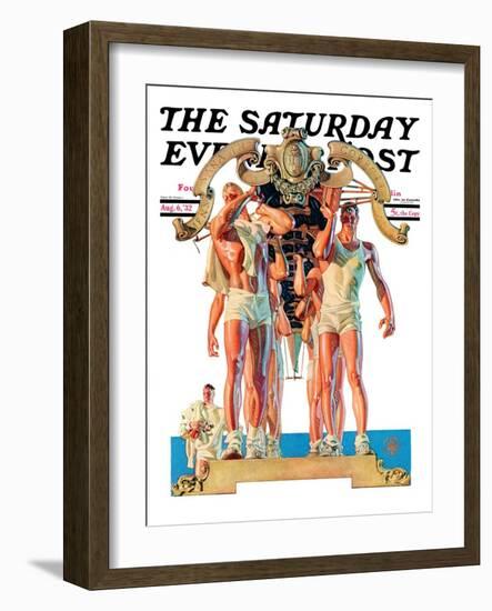 "Rowing Team," Saturday Evening Post Cover, August 6, 1932-Joseph Christian Leyendecker-Framed Giclee Print