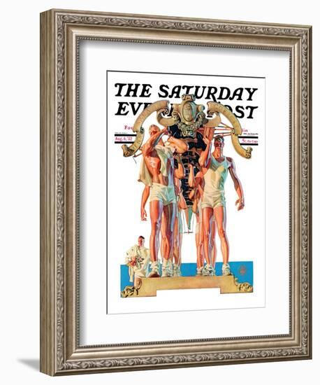 "Rowing Team," Saturday Evening Post Cover, August 6, 1932-Joseph Christian Leyendecker-Framed Giclee Print