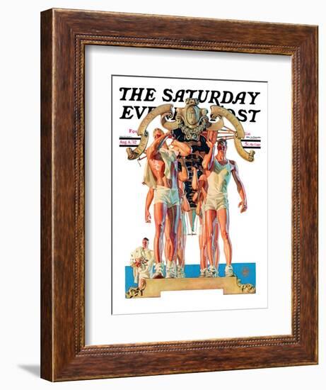 "Rowing Team," Saturday Evening Post Cover, August 6, 1932-Joseph Christian Leyendecker-Framed Giclee Print