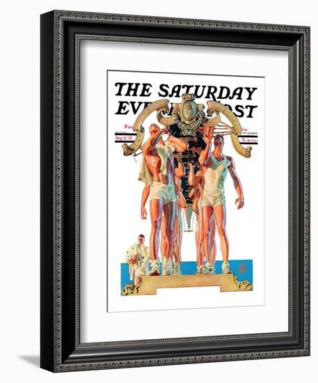 "Rowing Team," Saturday Evening Post Cover, August 6, 1932-Joseph Christian Leyendecker-Framed Giclee Print