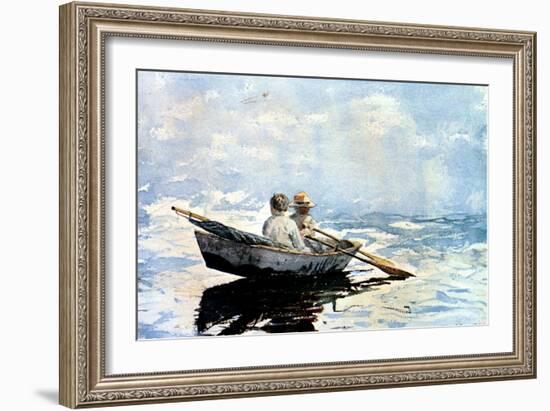 Rowing the Boat, 1880-Winslow Homer-Framed Giclee Print