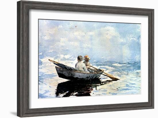 Rowing the Boat, 1880-Winslow Homer-Framed Giclee Print
