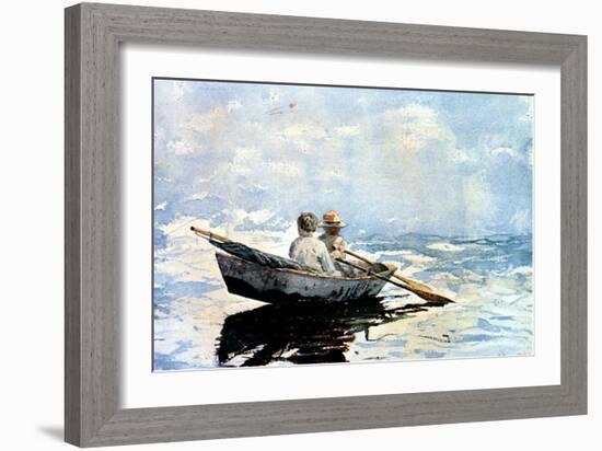 Rowing the Boat, 1880-Winslow Homer-Framed Giclee Print