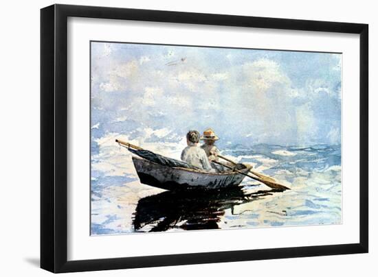 Rowing the Boat, 1880-Winslow Homer-Framed Giclee Print