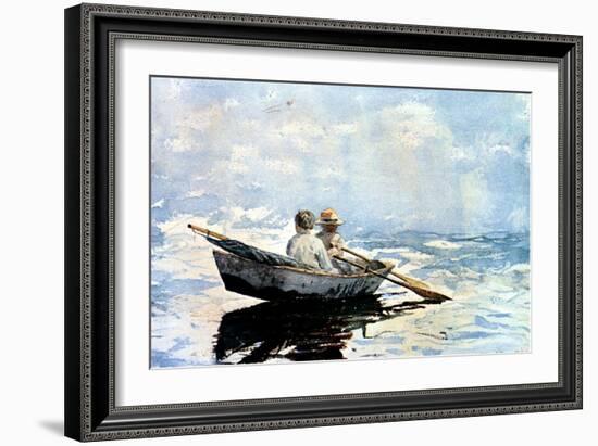 Rowing the Boat, 1880-Winslow Homer-Framed Giclee Print