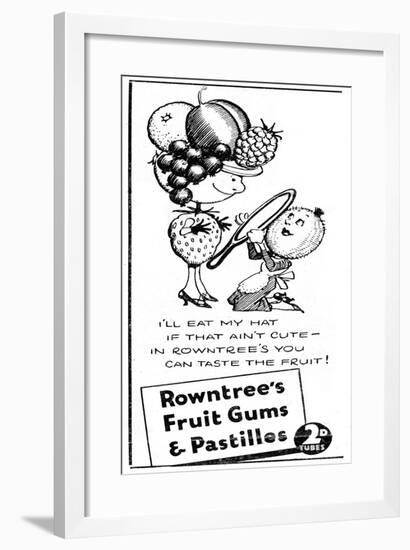 Rowntree's Fruit Gums and Pastilles, 1938-null-Framed Giclee Print