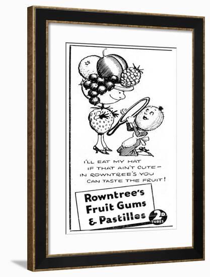 Rowntree's Fruit Gums and Pastilles, 1938-null-Framed Giclee Print