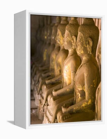 Rows of Buddha Statues, Wat Si Saket, Vientiane, Laos-Michele Falzone-Framed Premier Image Canvas