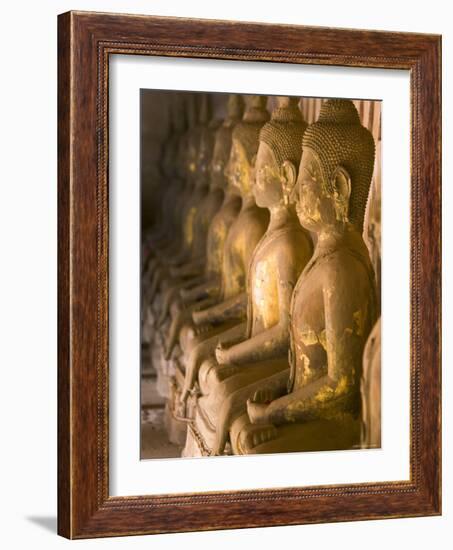 Rows of Buddha Statues, Wat Si Saket, Vientiane, Laos-Michele Falzone-Framed Photographic Print