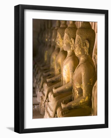 Rows of Buddha Statues, Wat Si Saket, Vientiane, Laos-Michele Falzone-Framed Photographic Print