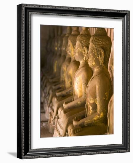 Rows of Buddha Statues, Wat Si Saket, Vientiane, Laos-Michele Falzone-Framed Photographic Print