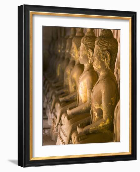 Rows of Buddha Statues, Wat Si Saket, Vientiane, Laos-Michele Falzone-Framed Photographic Print