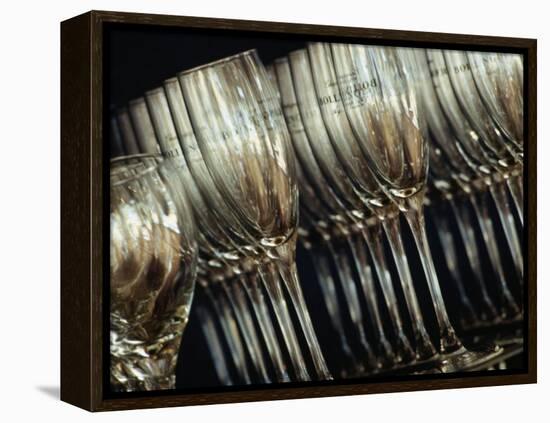 Rows of Champagne Flutes and Wine Glasses in Bar Melbourne, Victoria, Australia-John Hay-Framed Premier Image Canvas