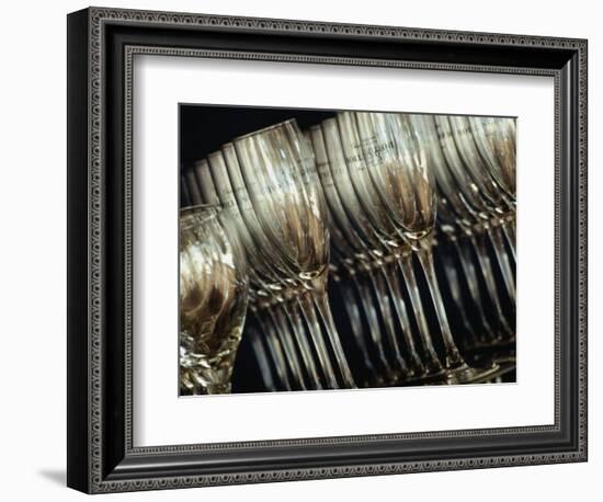 Rows of Champagne Flutes and Wine Glasses in Bar Melbourne, Victoria, Australia-John Hay-Framed Photographic Print