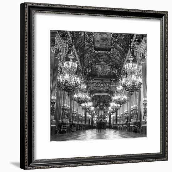 Rows of Chandeliers Hanging in the Grand Lobby of the Paris Opera House-null-Framed Premium Photographic Print