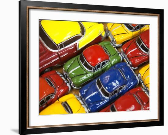 Rows of Colourful Model Traditional American Cars For Sale to Tourists, Old Havana, Cuba-Martin Child-Framed Photographic Print